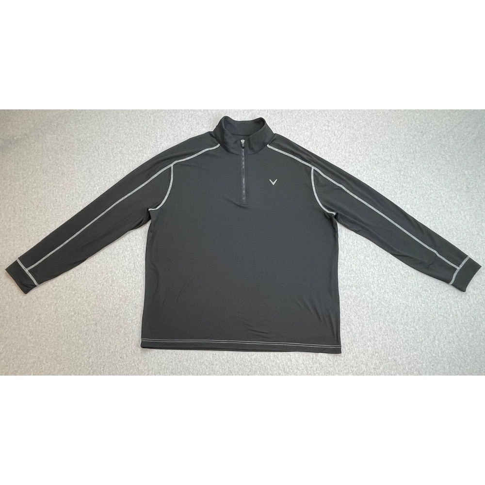 Callaway Sweatshirt Mens Large Black Performance Stretch 1/4 Zip Mock Neck